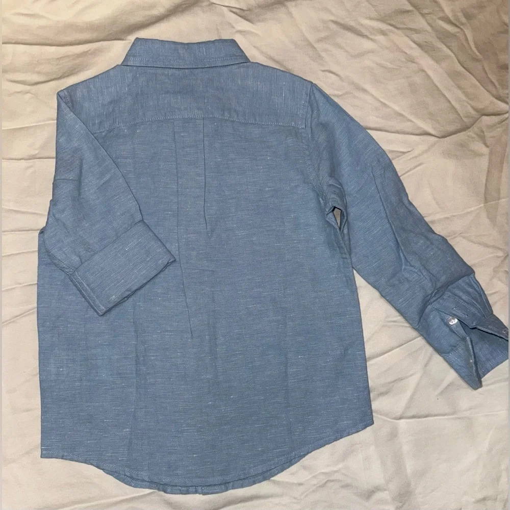 Janie and Jack Light Blue Casual Button Down Shirt - Picture 5 of 7